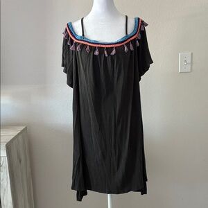 Dark Grey embroidered festival dress